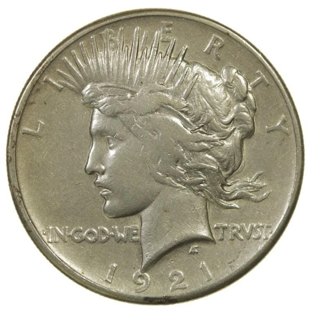 EF Details 1921 Peace Dollar