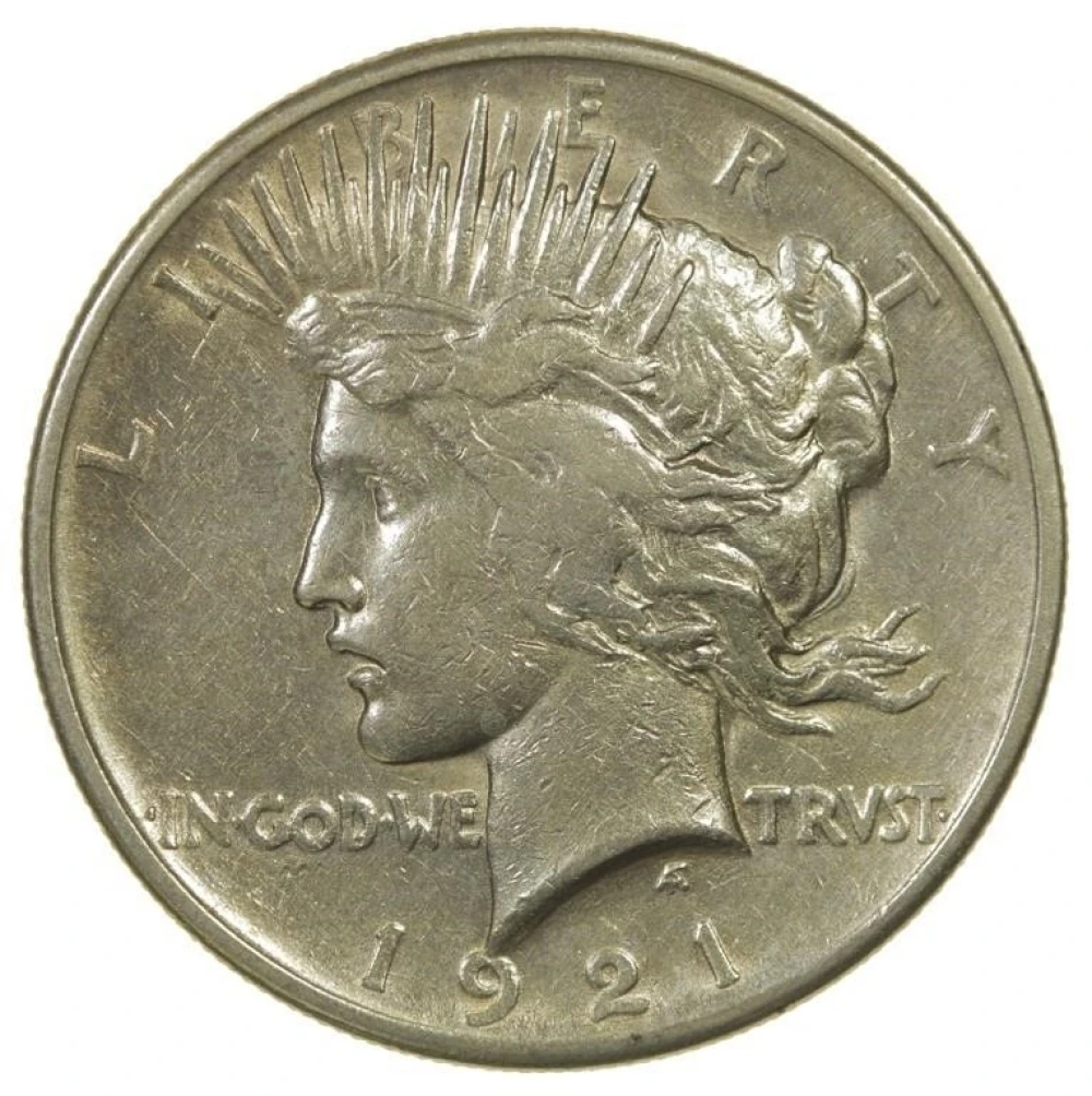 EF Details 1921 Peace Dollar