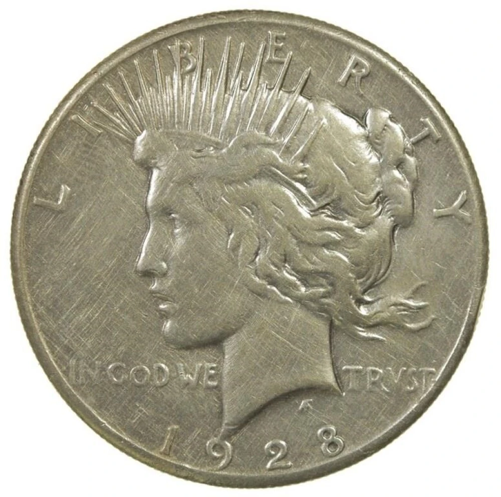 EF Details 1928 Peace Dollar