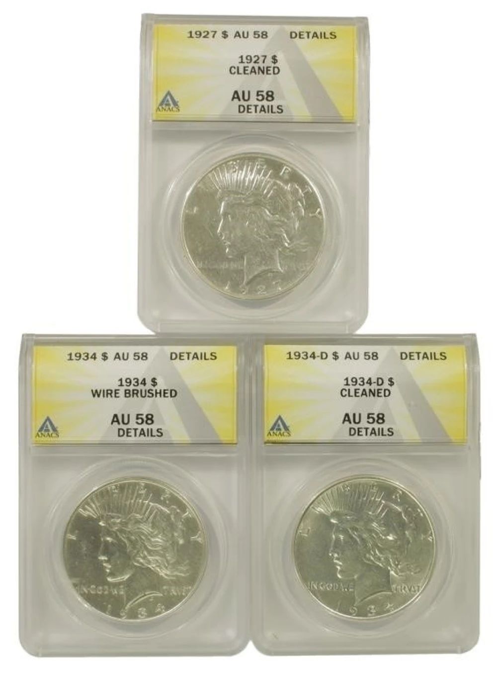 Certified Peace Dollar Trio