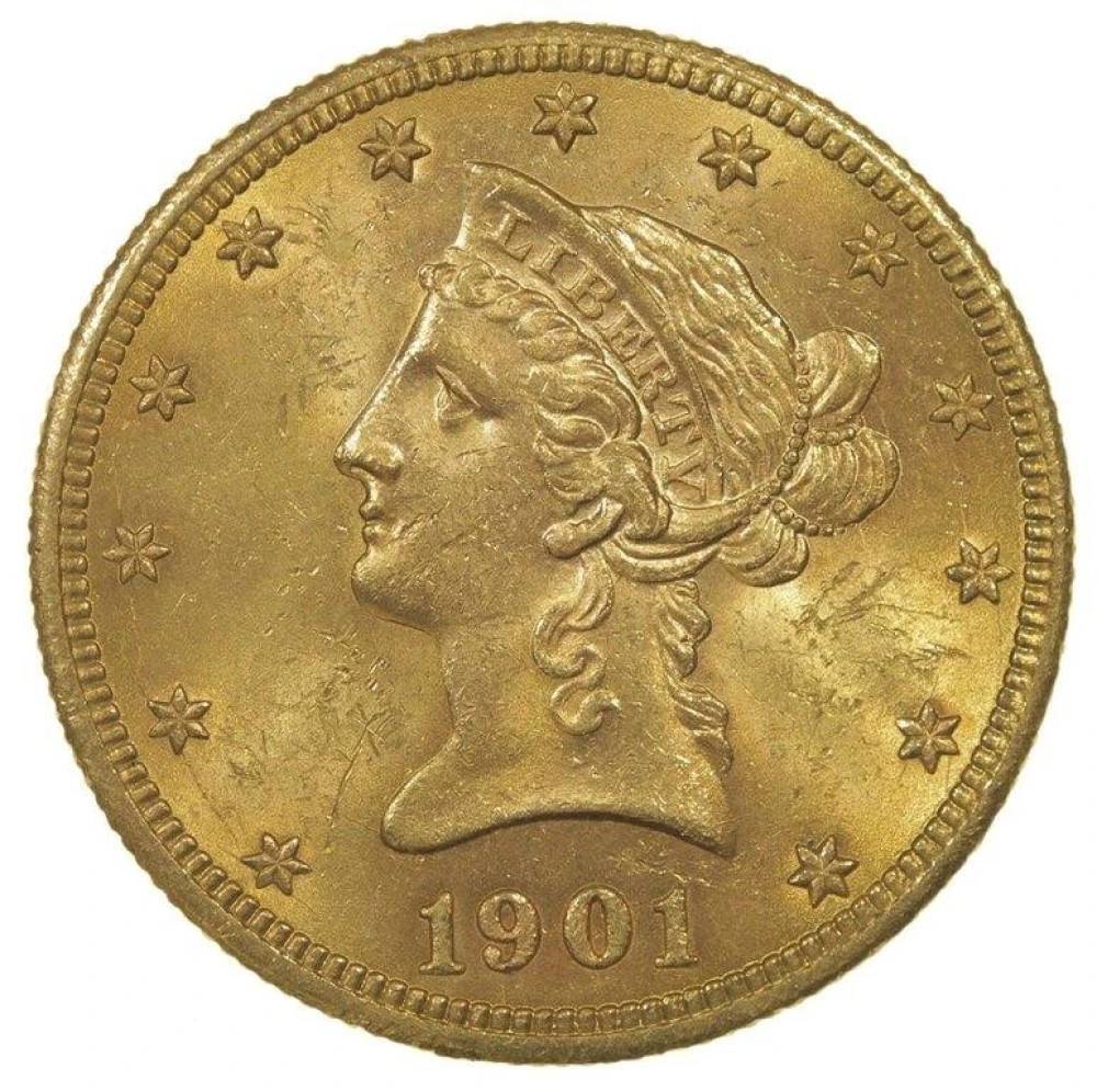 Select Unc 1901-S Gold $10