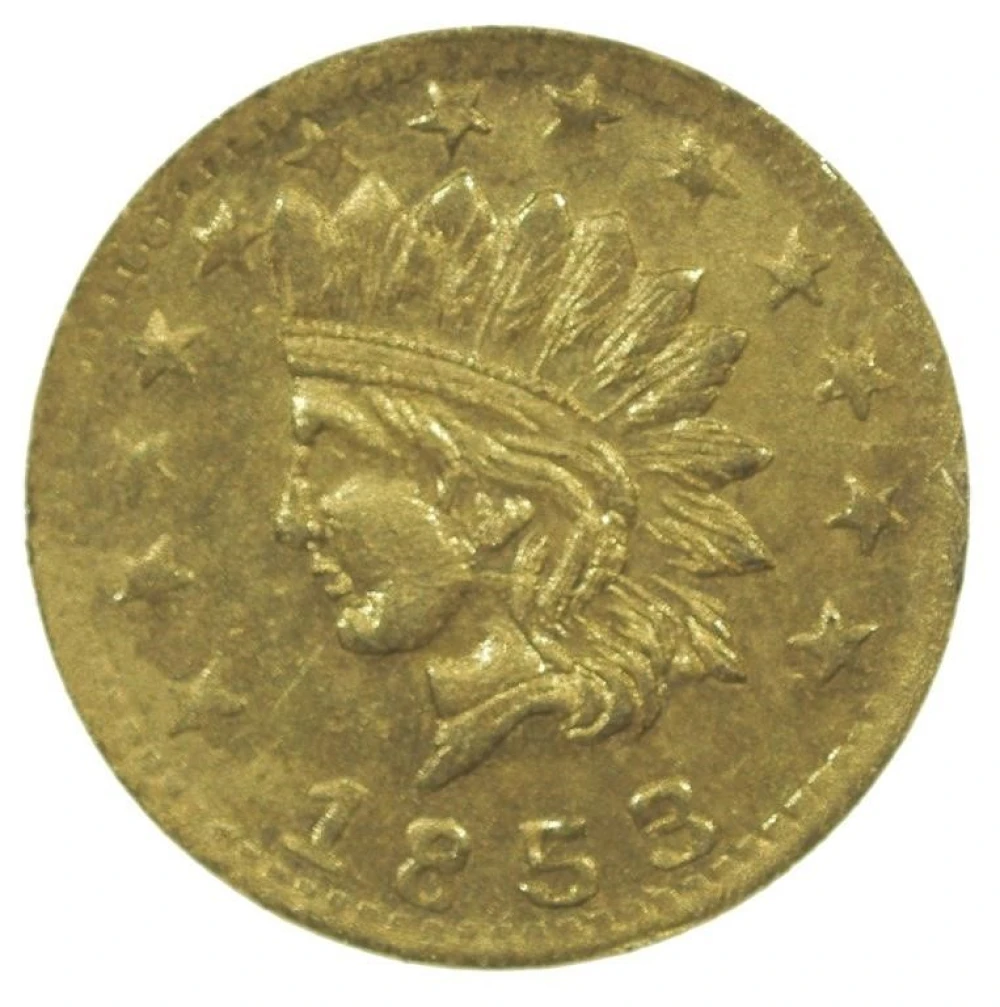 Choice Unc 1853 California Gold Charm
