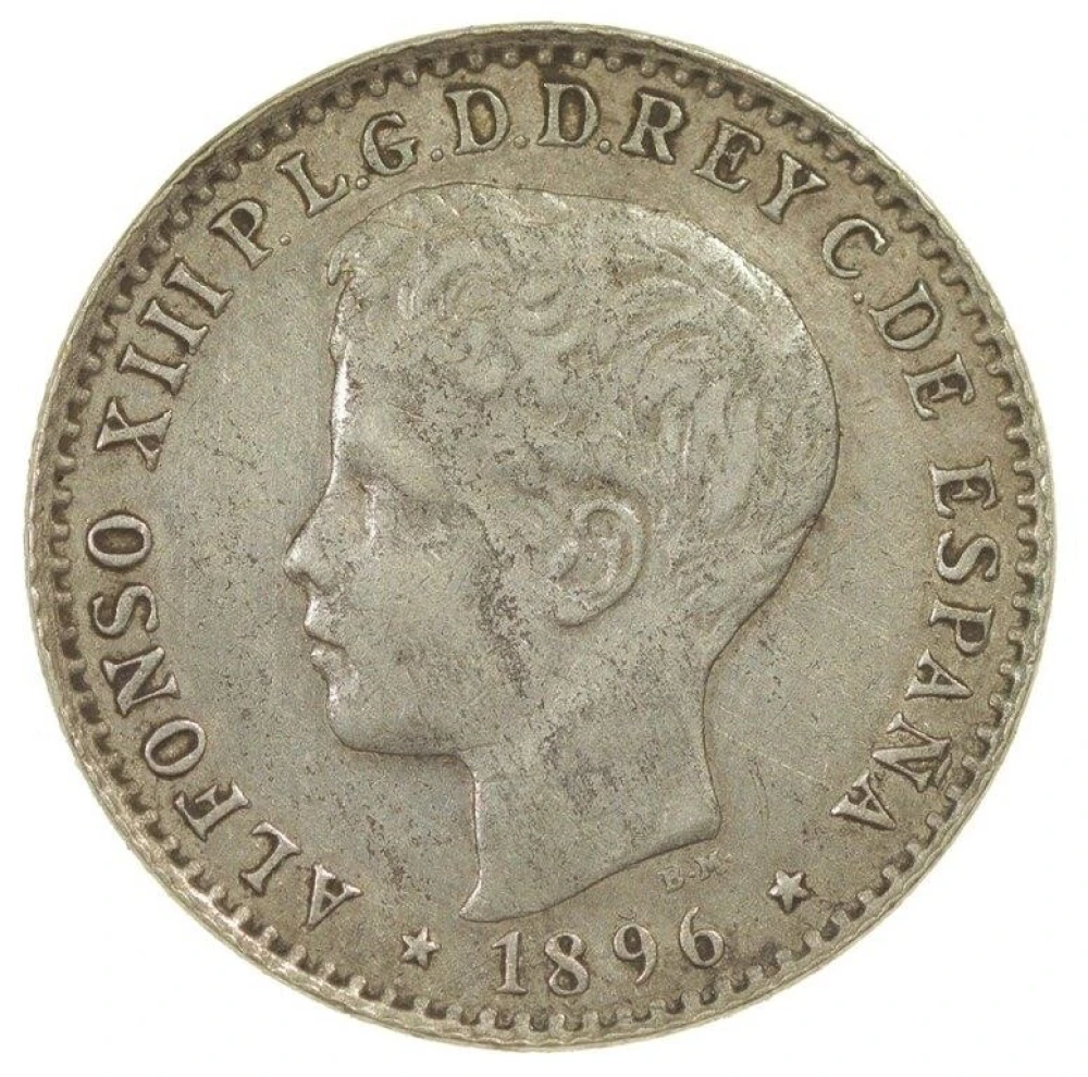 Puerto Rico. EF Silver 1896 10-Cents