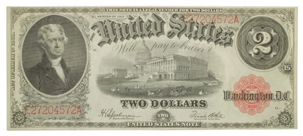 AU Series 1917 Legal Tender Note $2