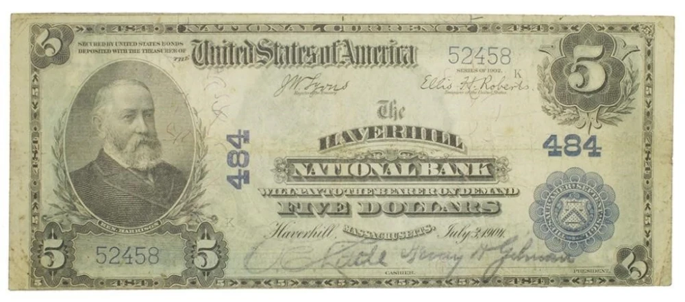 VF $5 National Currency Note