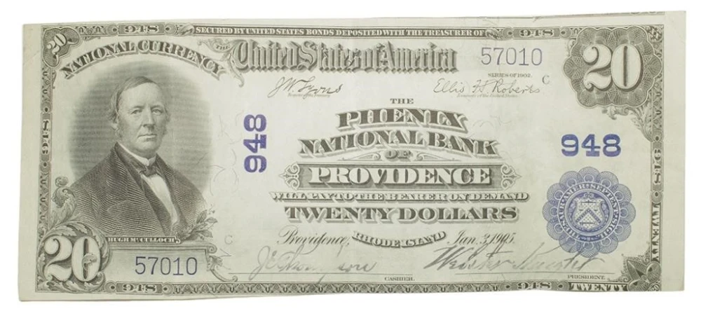 EF to AU 1902 National Currency $20