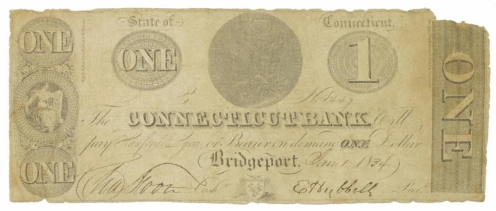 Connecticut. Haxby and Bowers Unlisted $1 Note