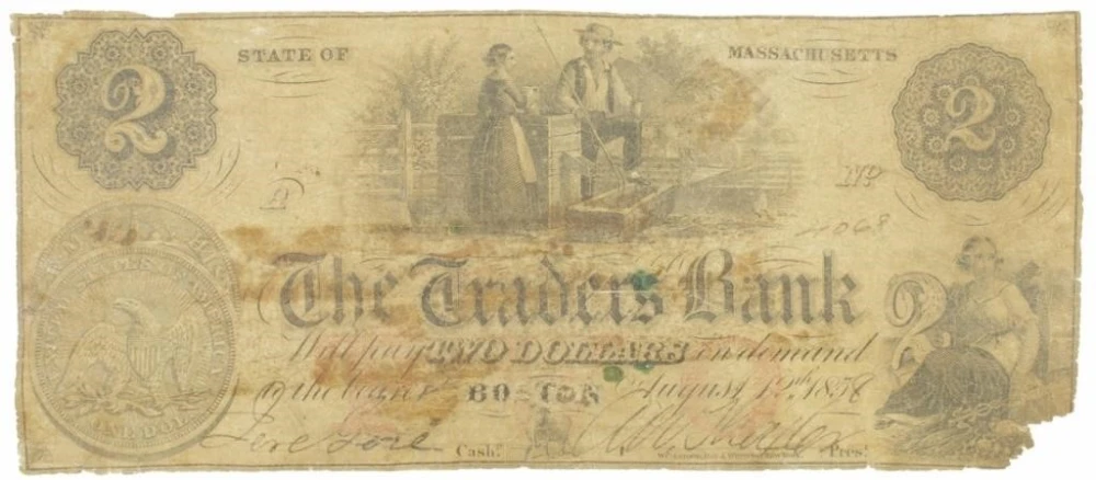 Massachusetts. Boston. SENC $2 Note.