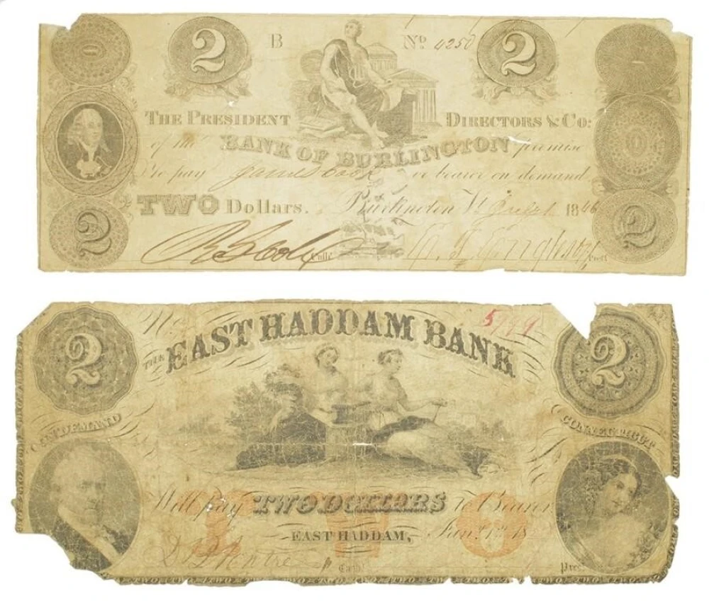 Pair of New England $2 Notes