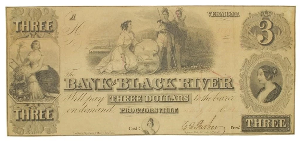 Vermont. Proctorsville. 1847 $3 Rarity