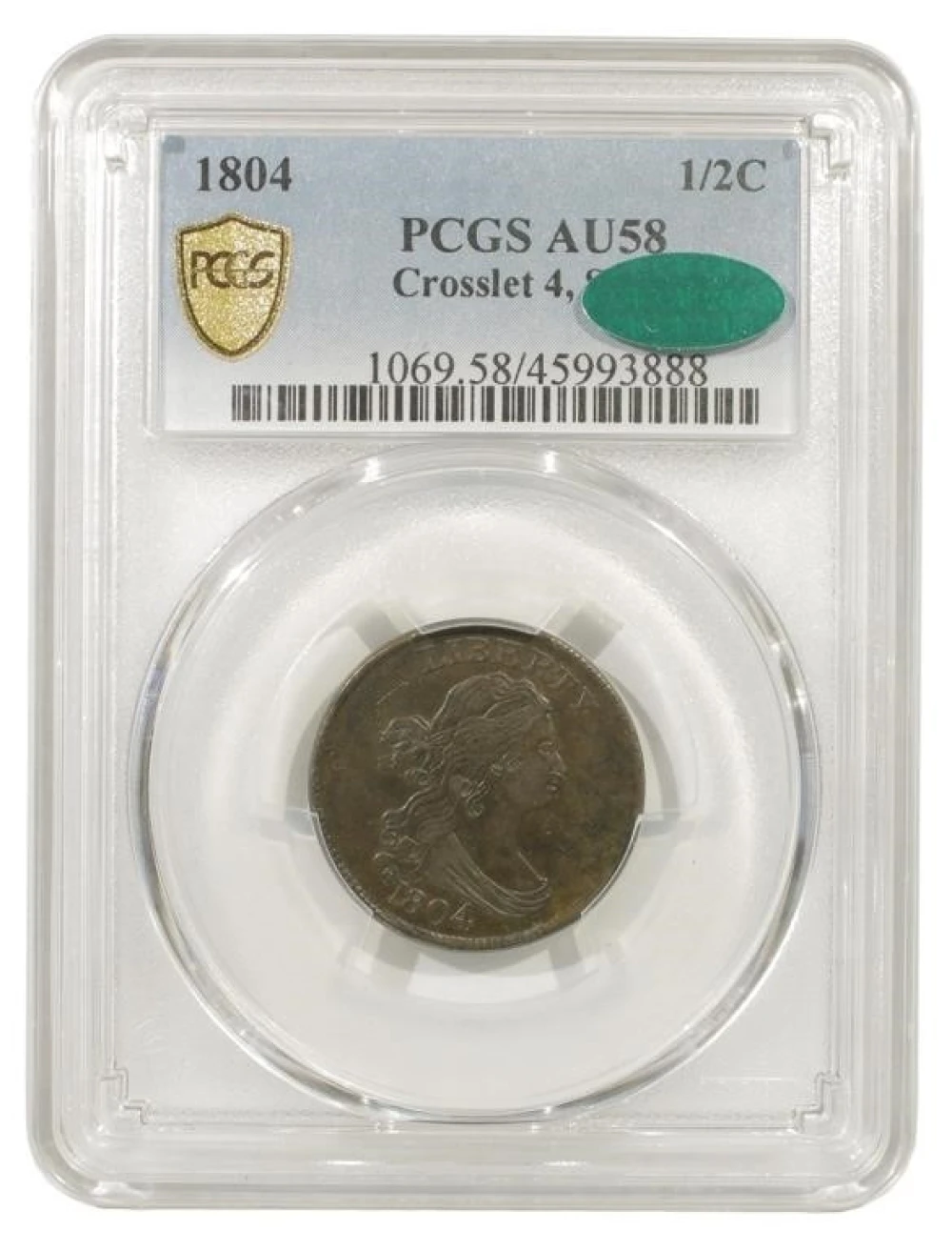 Very Choice CAC AU 1804 Half Cent