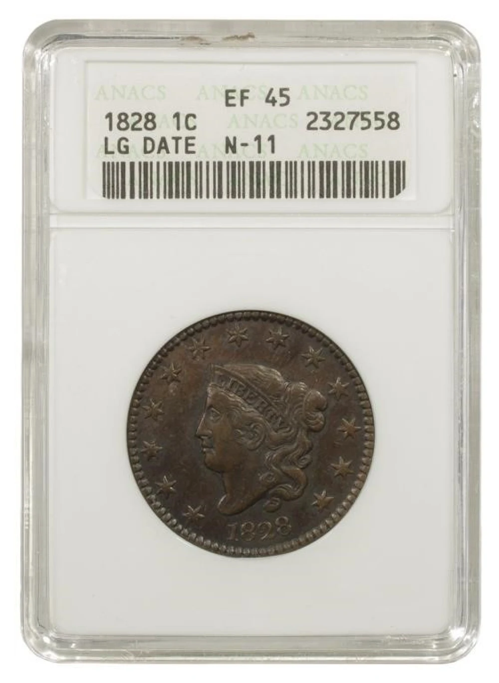 Choice EF 1828 Large Date Cent
