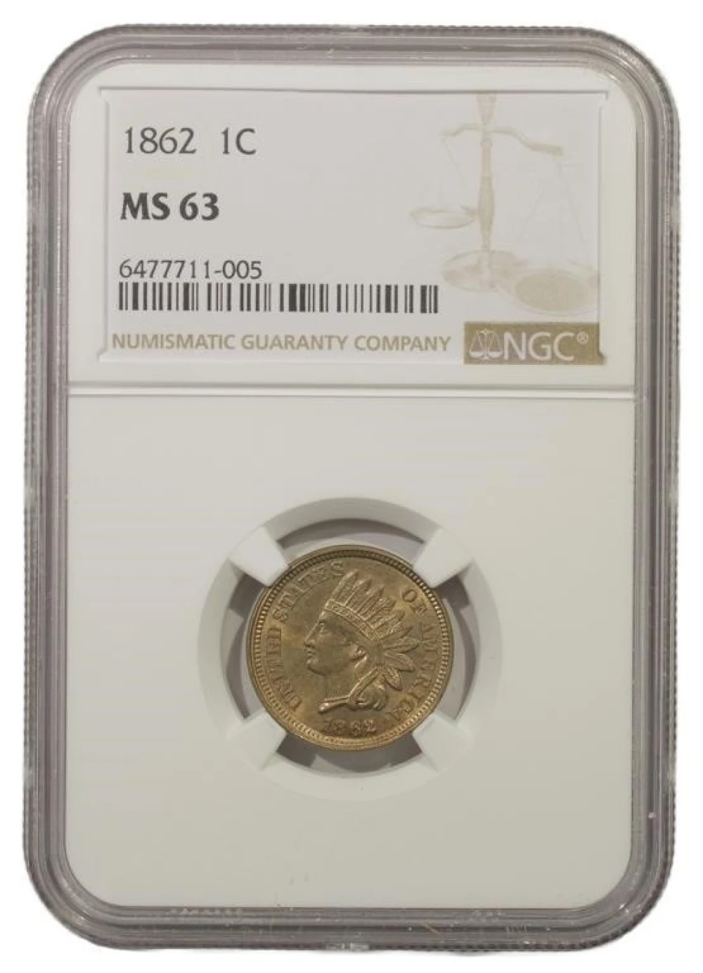 Choice Unc 1862 Indian Cent