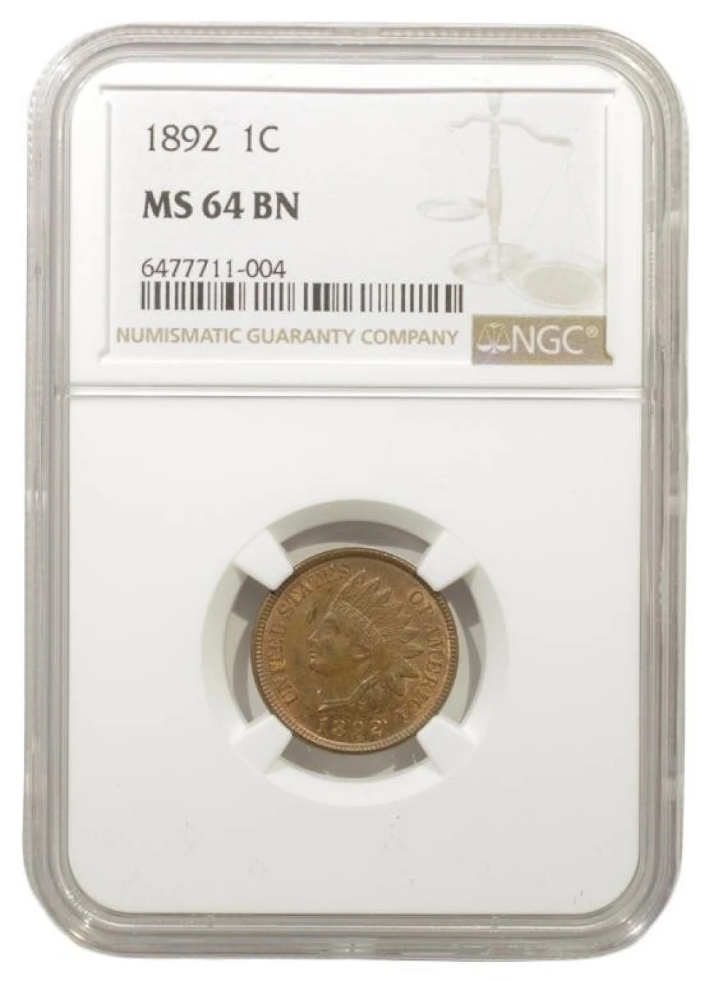 Very Choice BN Unc 1892 Cent