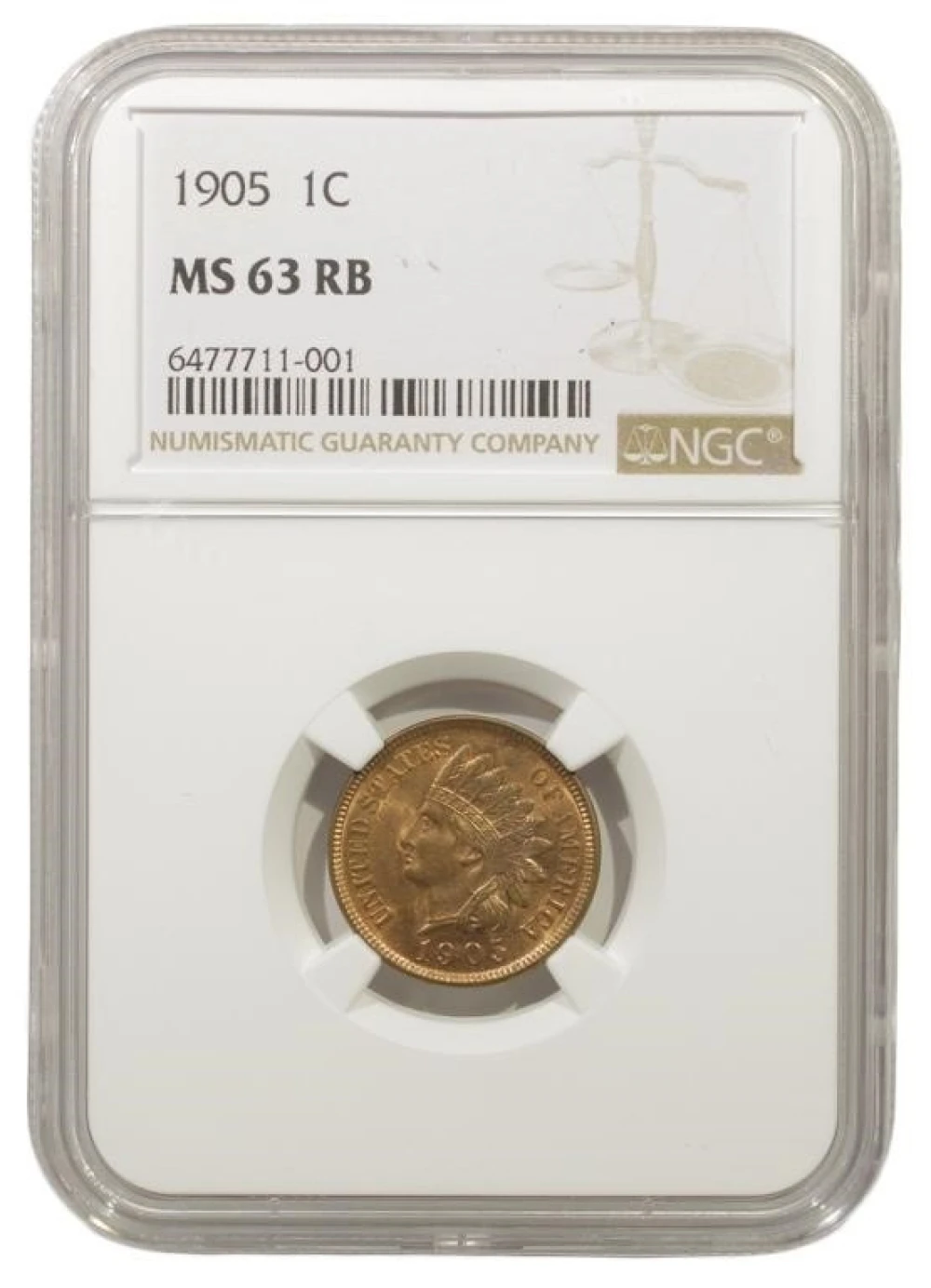 Choice RB Unc 1905 Cent