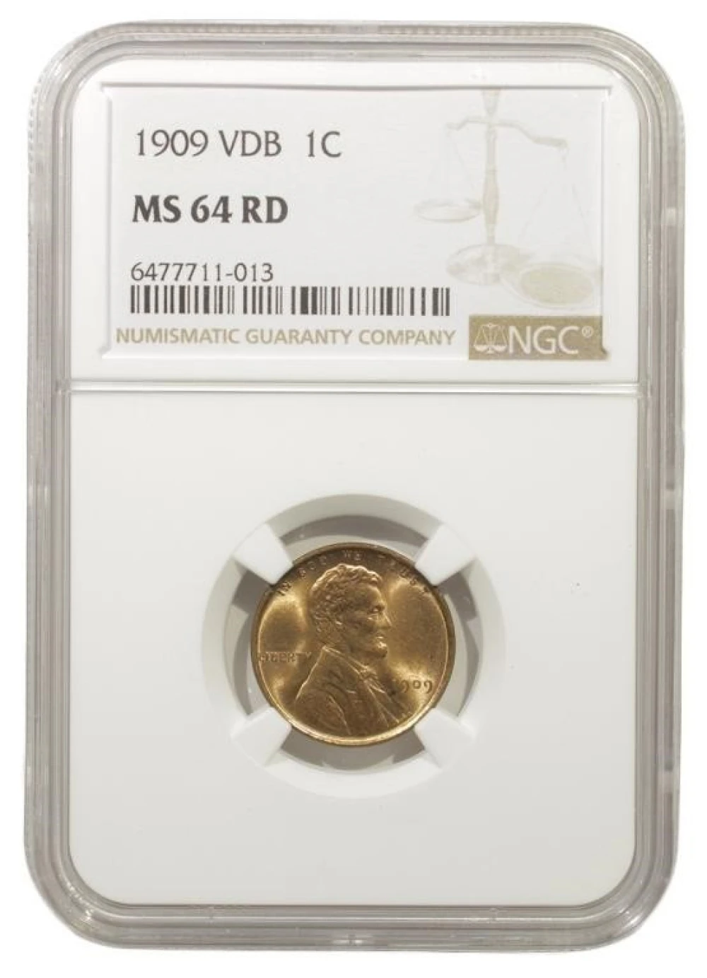 Very Choice RD Unc 1909 V.D.B Cent