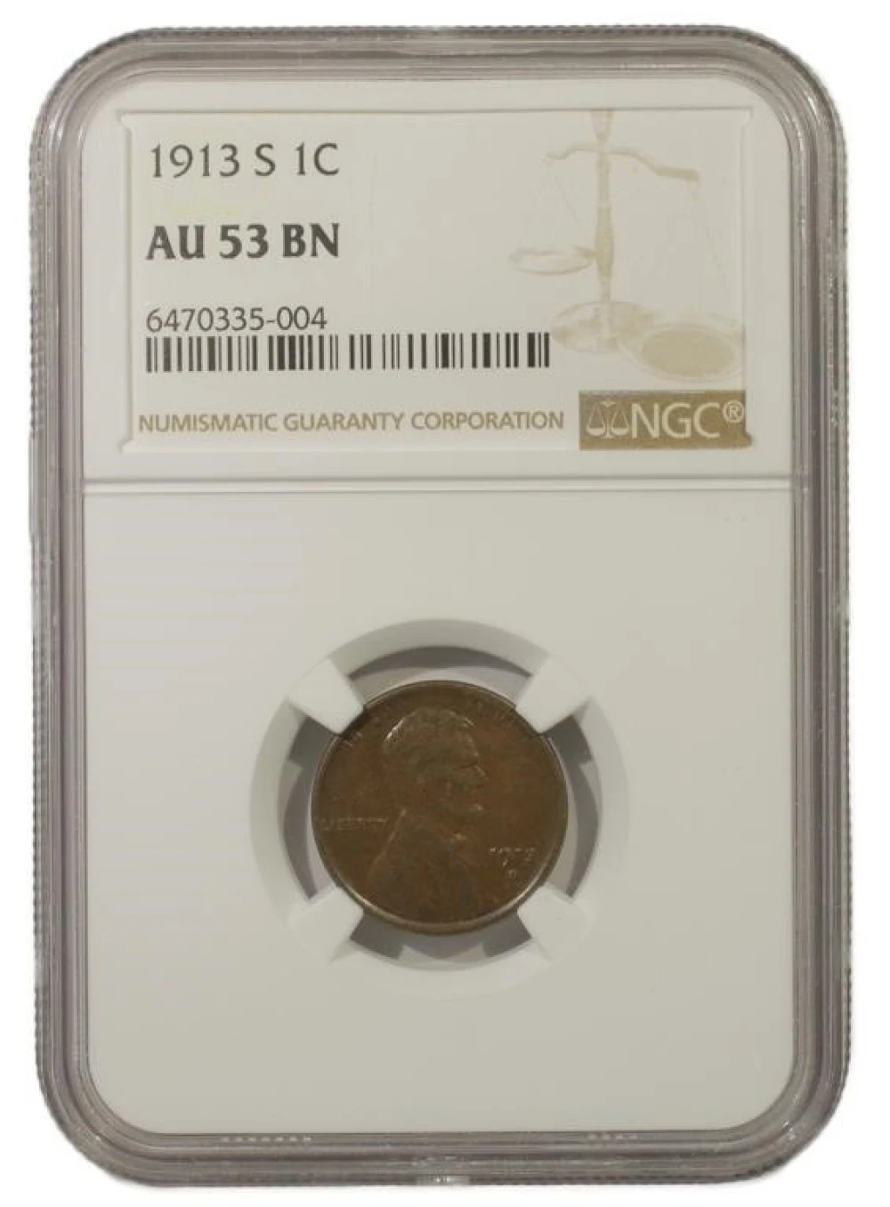 AU 1913-S Lincoln Cent
