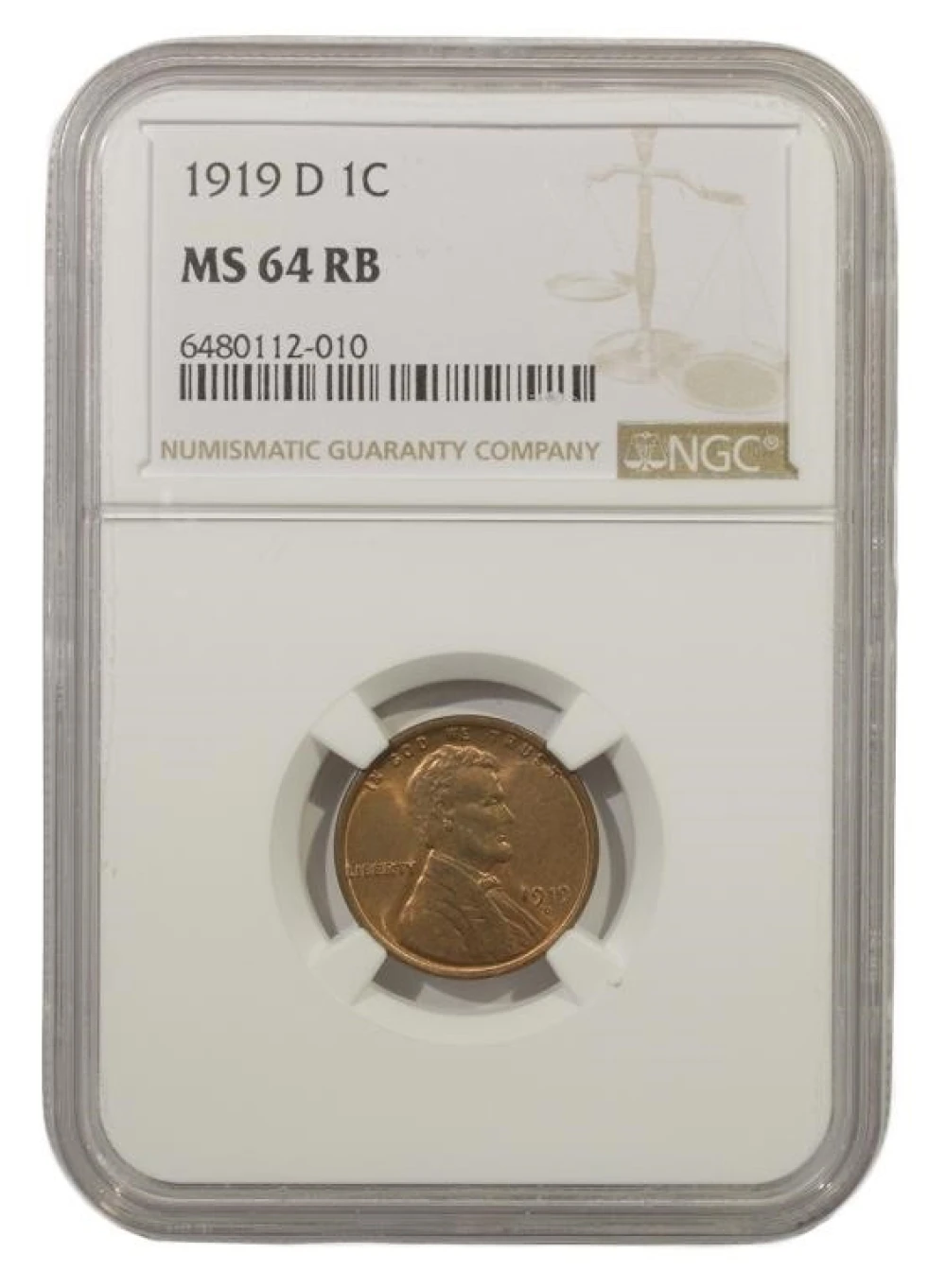 Very Choice RB Unc 1919-D Cent