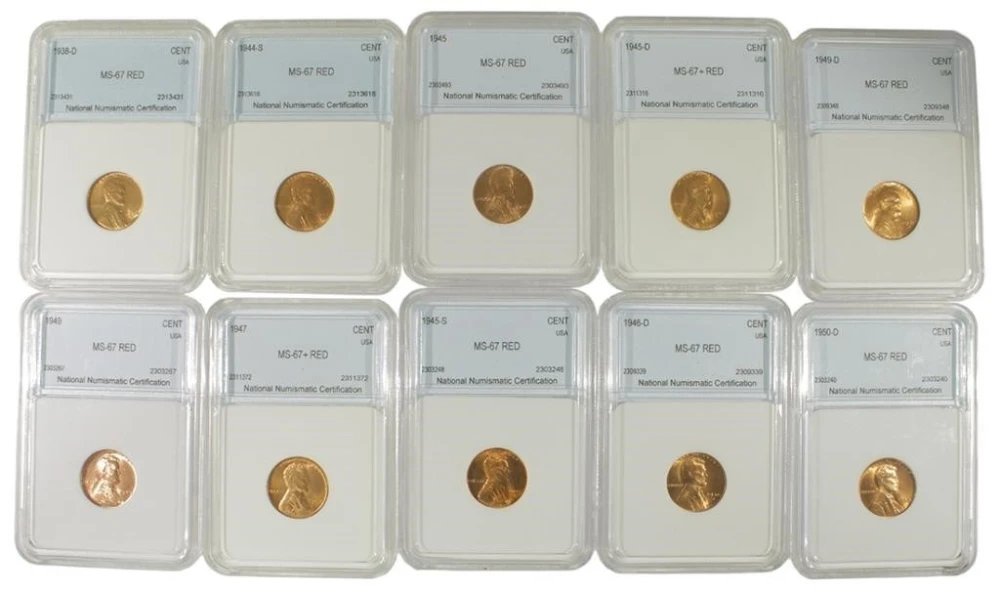 Group of Certified Lincoln Cents