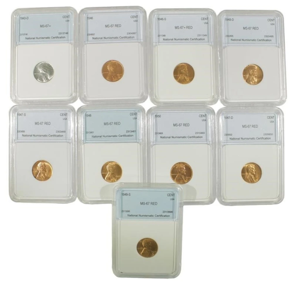 Group of Certified Lincoln Cents