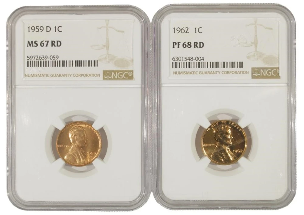 Gem Unc and Proof Lincoln Cent Duo
