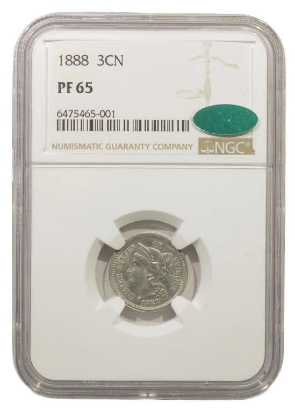 Gem Proof 1888 Nickel Three-Cents