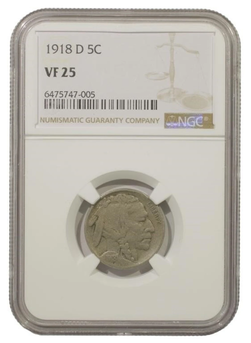 VF 1918-D Buffalo Nickel