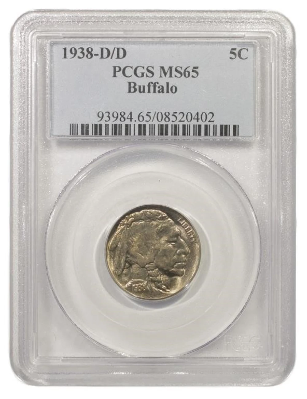 Gem Unc 1938-D/D Buffalo Nickel