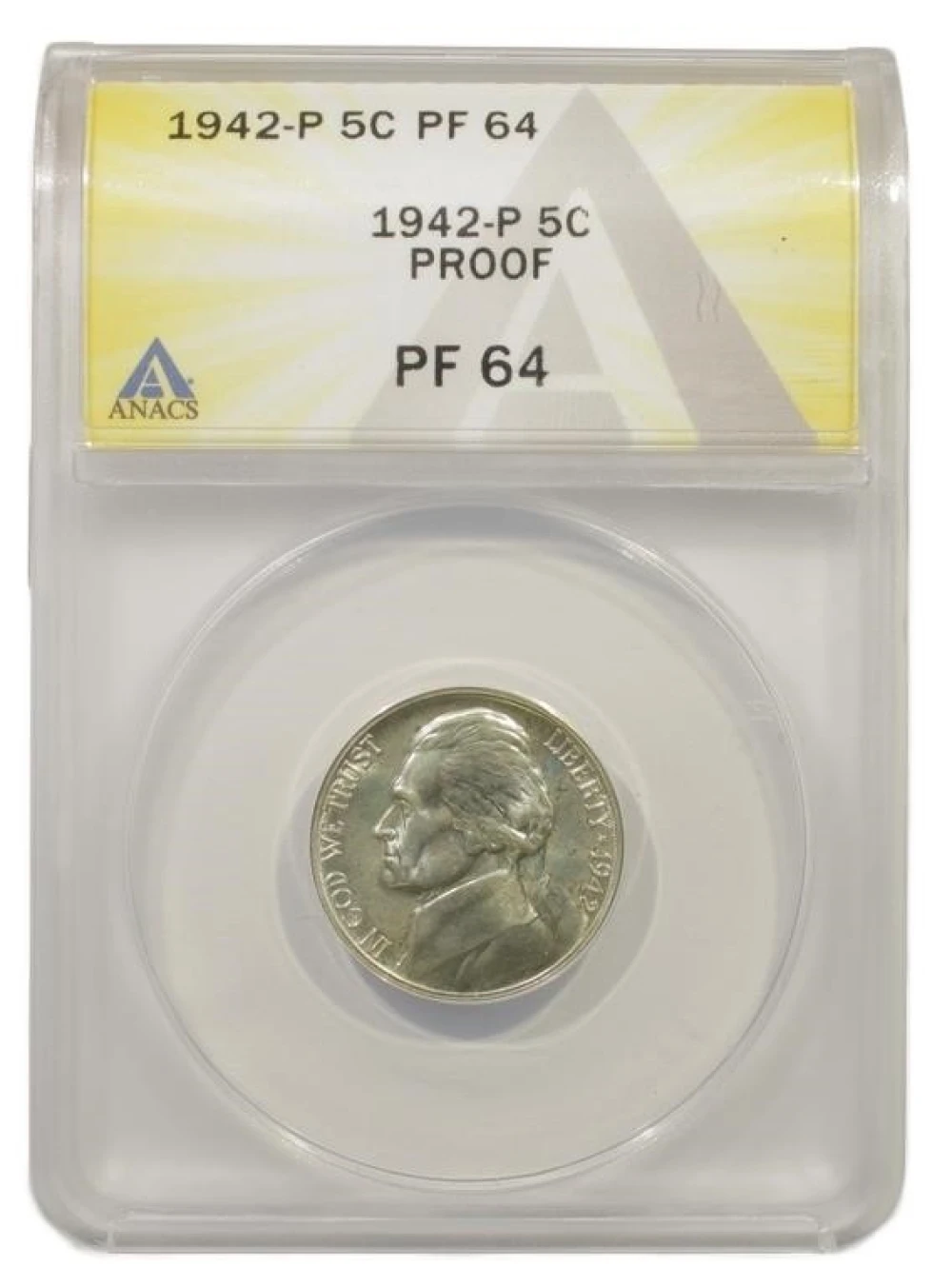 Very Choice Proof 1942-P War Nickel