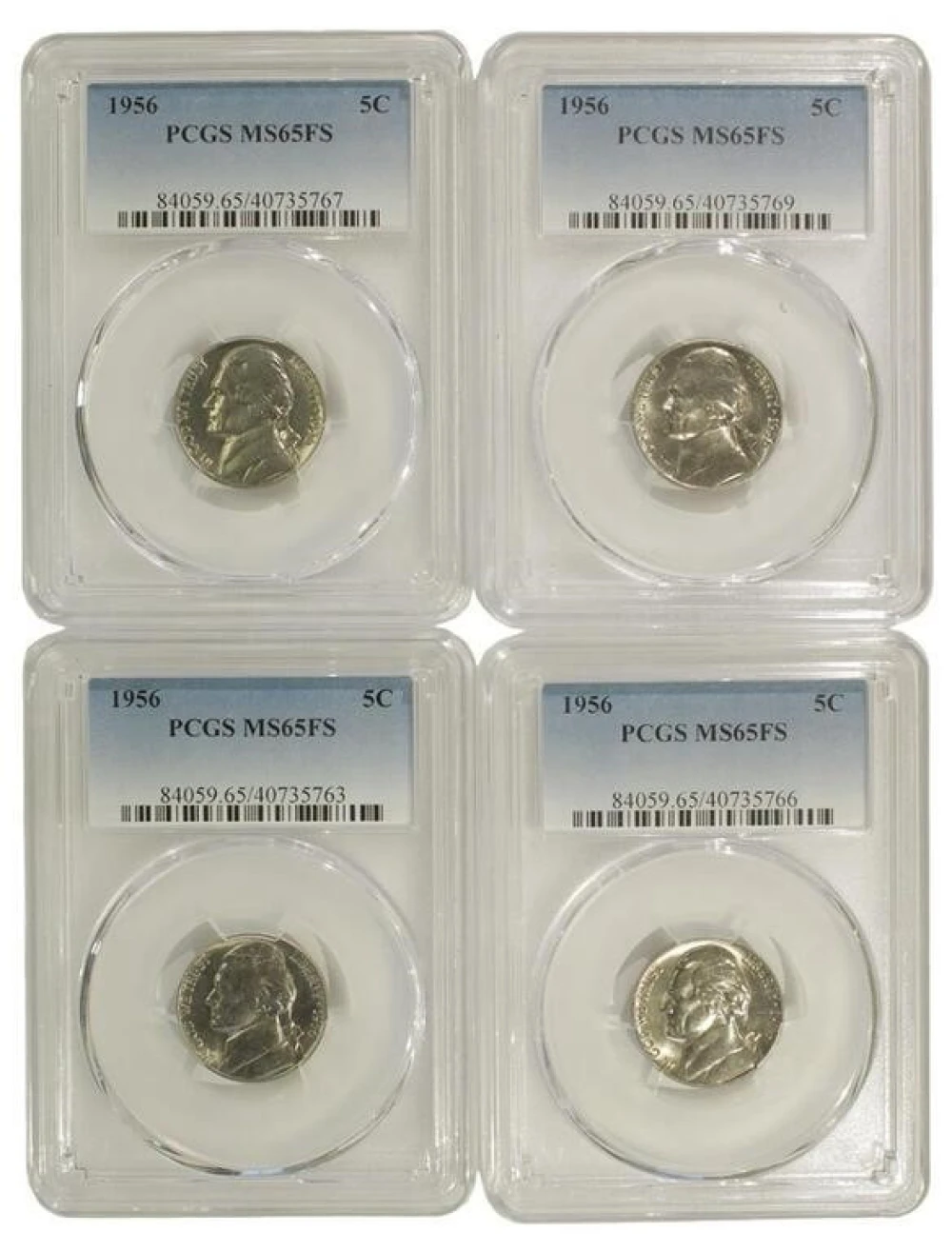 Four Gem 1956 FS Nickels