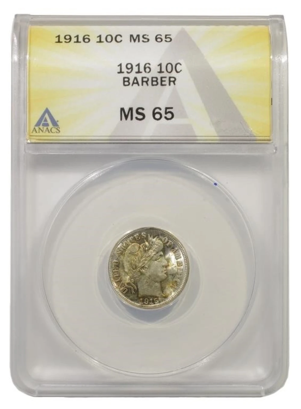 Toned Gem Unc 1916 Barber Dime
