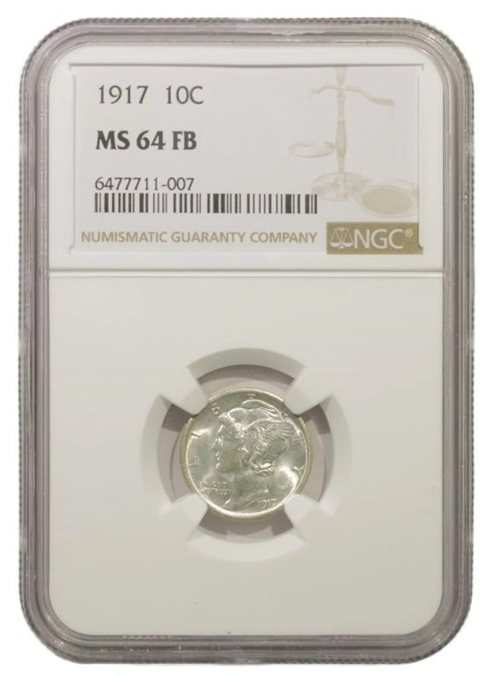 Very Choice FB Unc 1917 Dime
