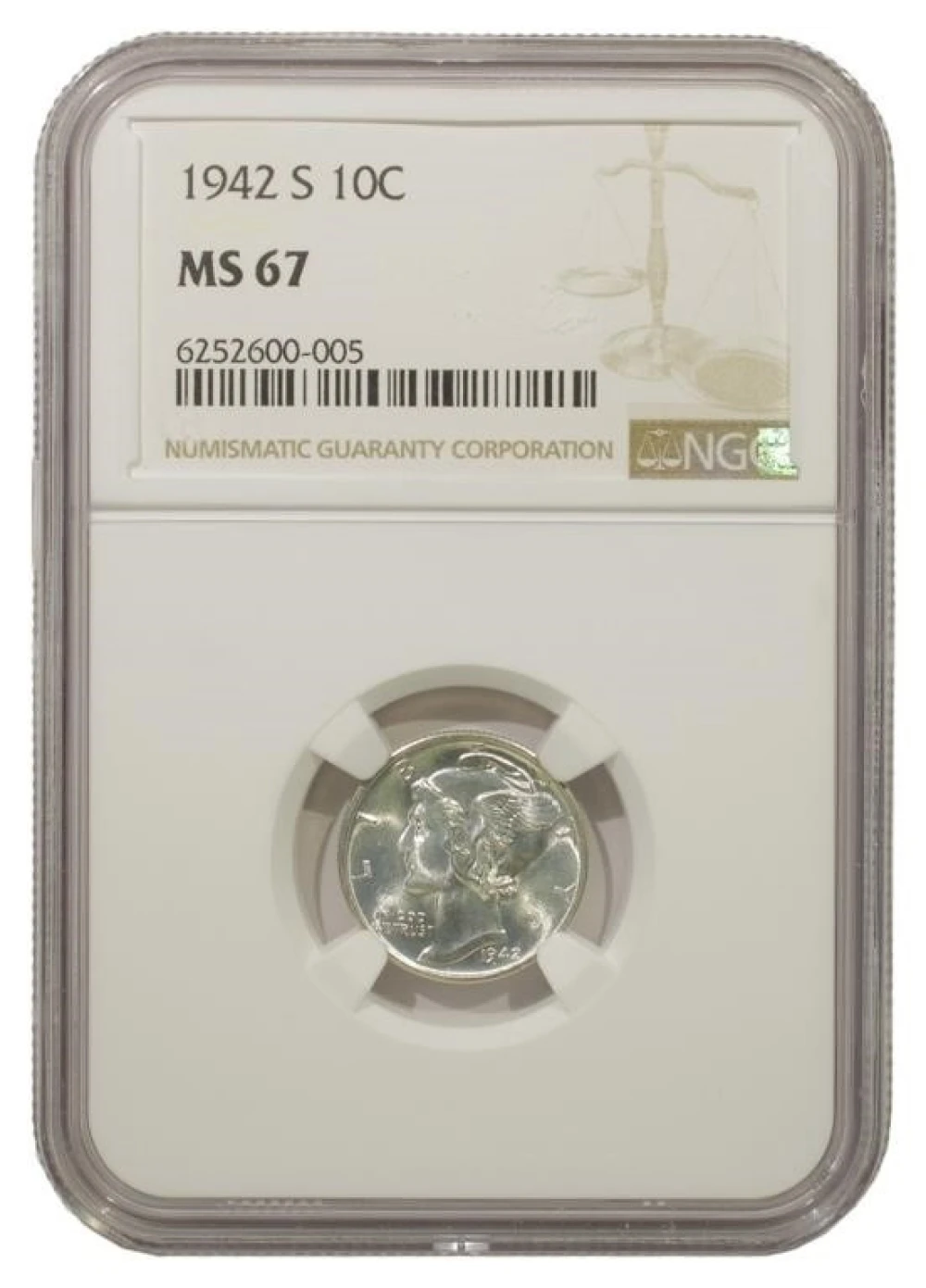 Splendid Superb Unc 1942-S Dime