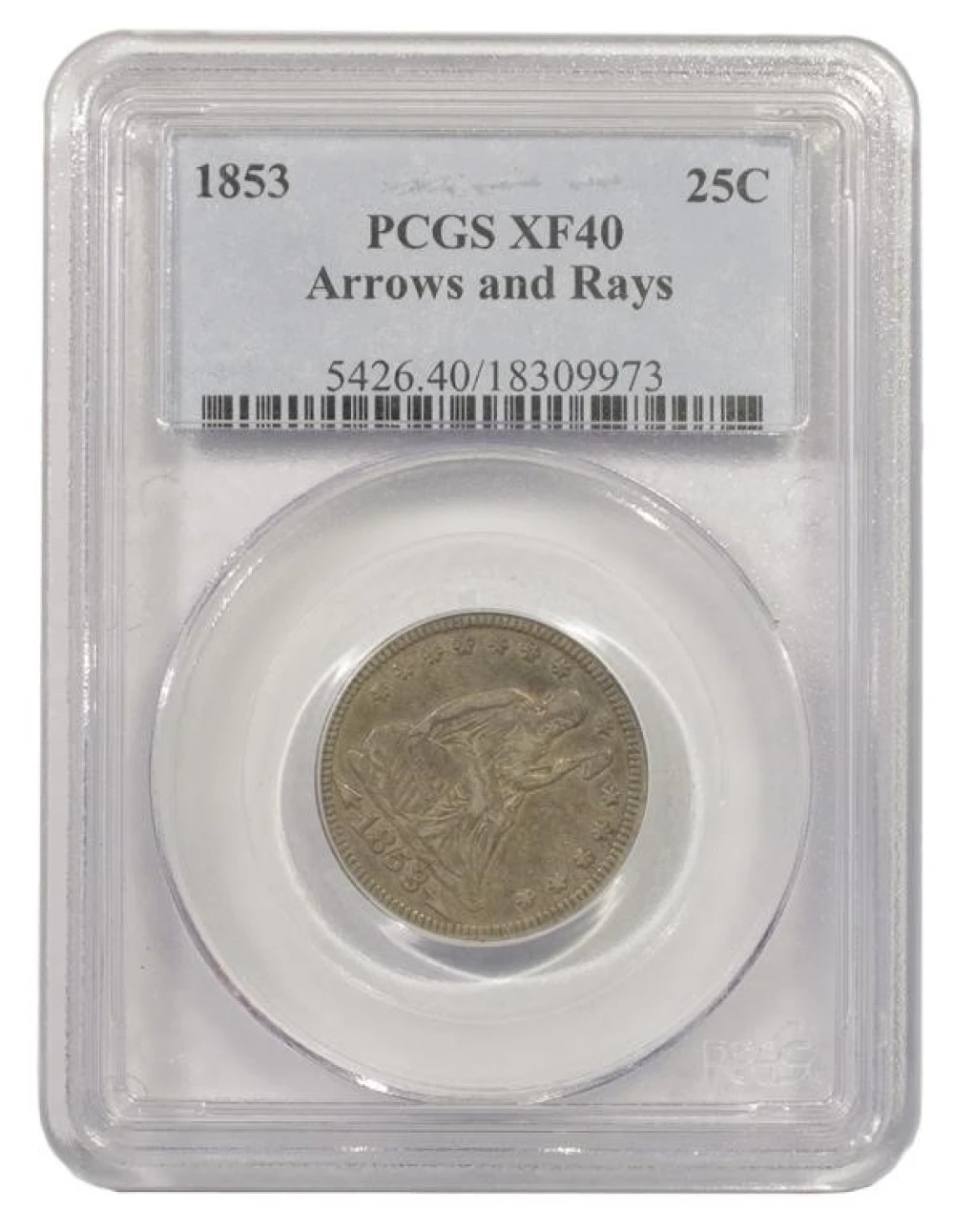 EF 1853 Arrows and Rays Quarter