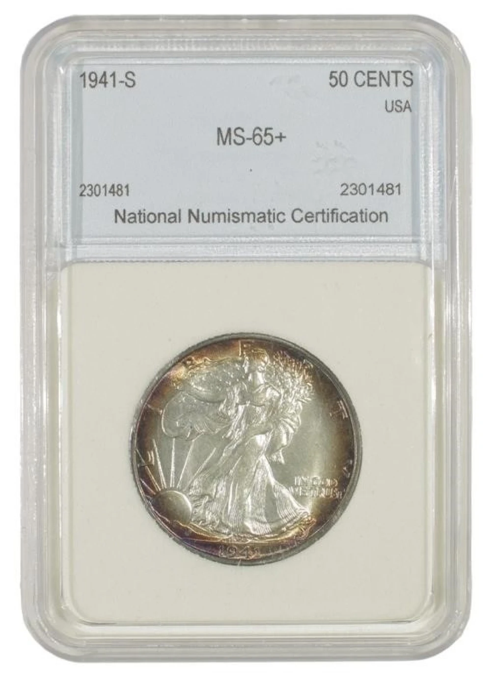 Toned Select Unc 1941-S Half Dollar