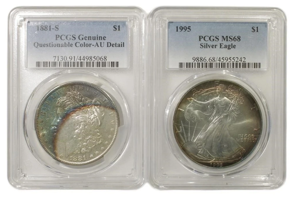 Odd-Ball Morgan $1 and Silver Eagle $1 Pair