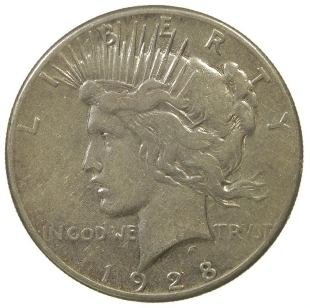 VF Details 1928 Peace $1