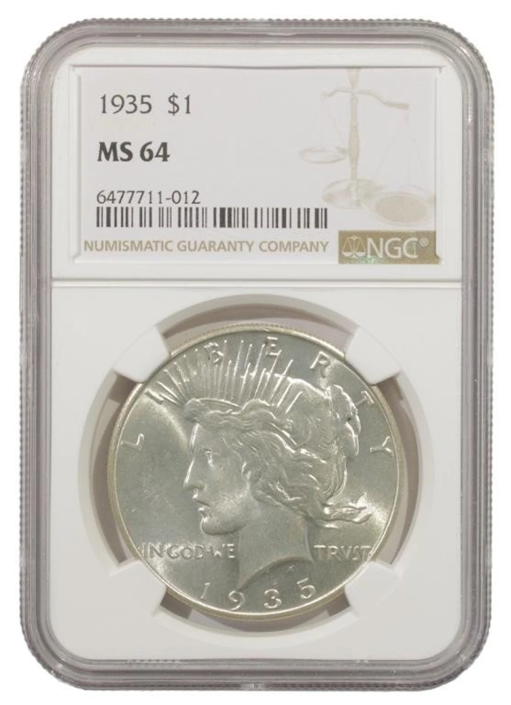 Near Gem 1935 Peace Dollar
