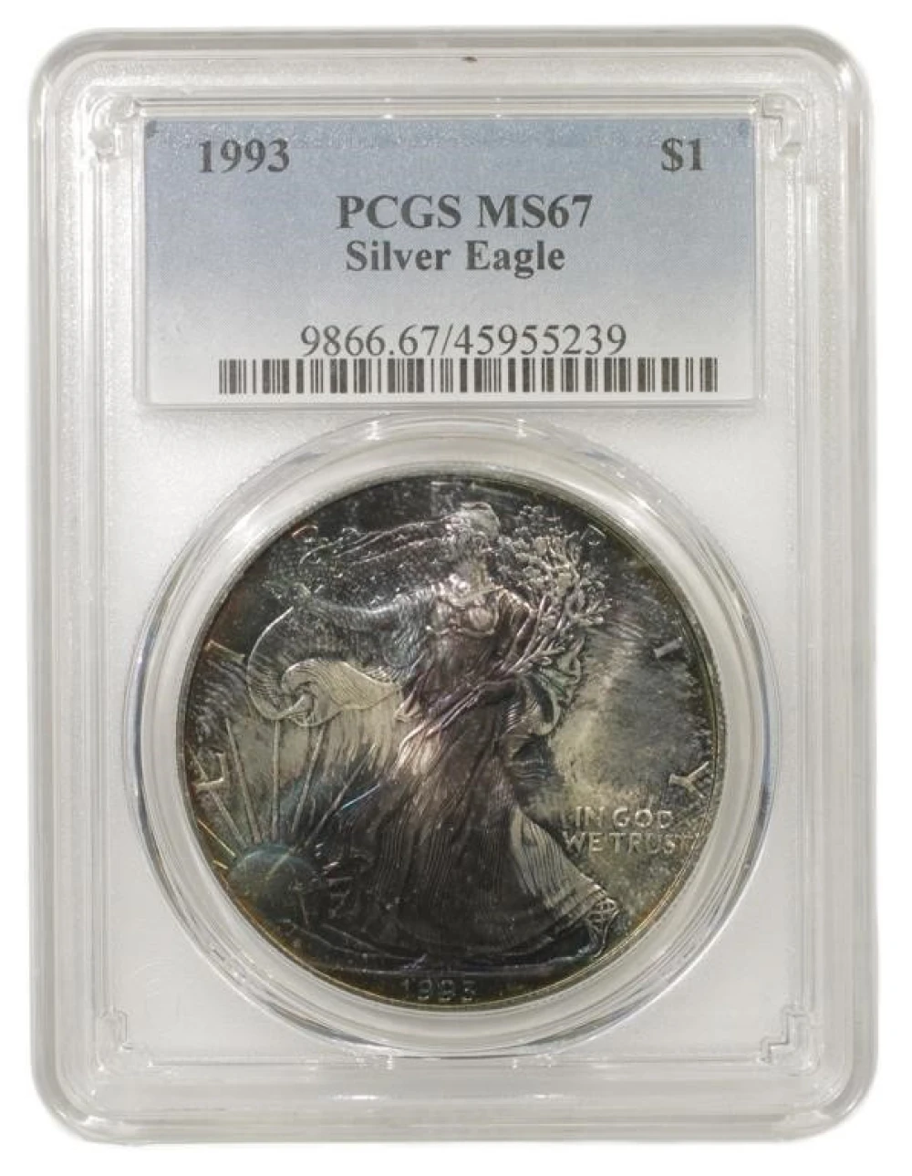 Toned Superb Gem 1993 Silver Eagle $1