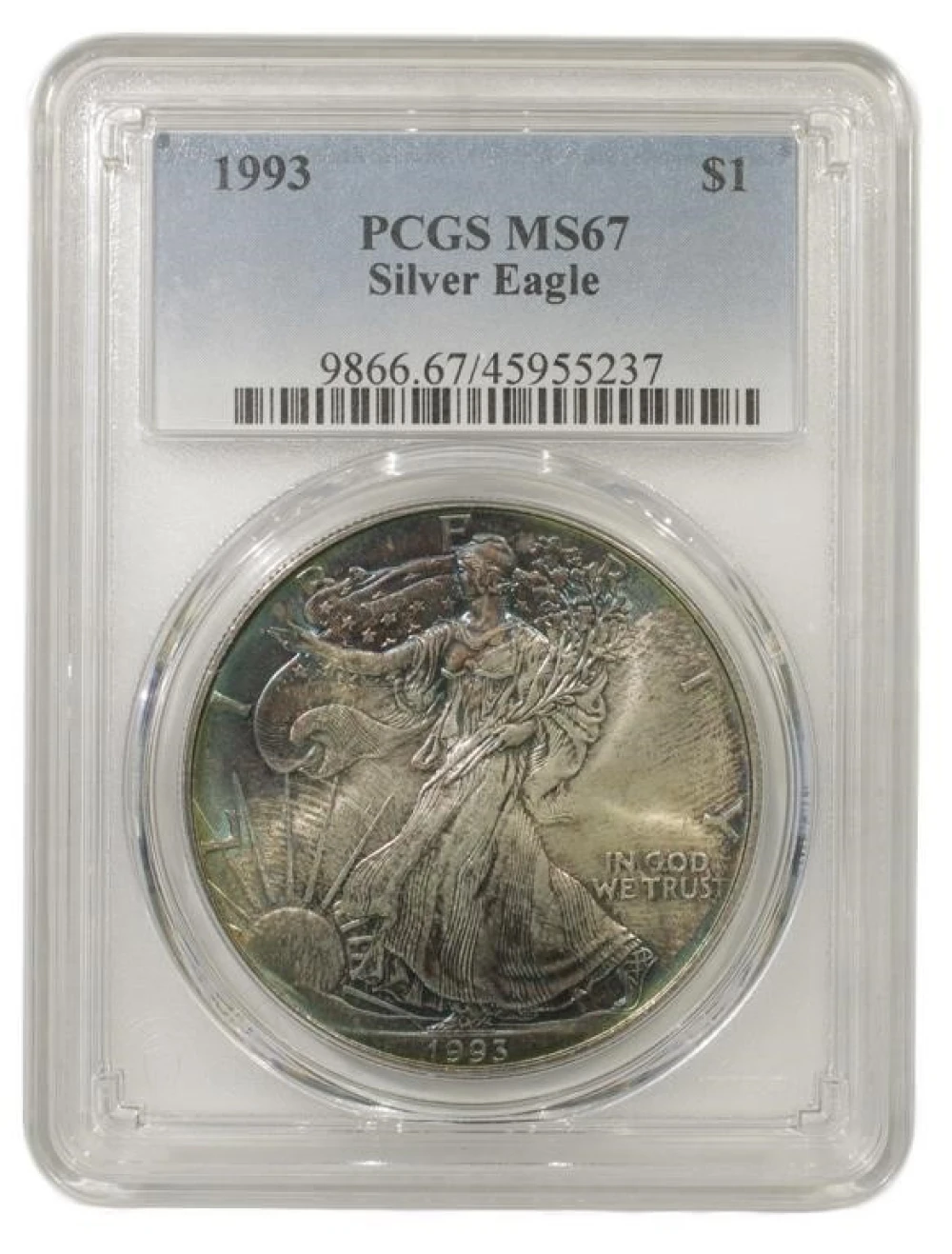 Another Toned Superb Gem 1993 Silver Eagle $1
