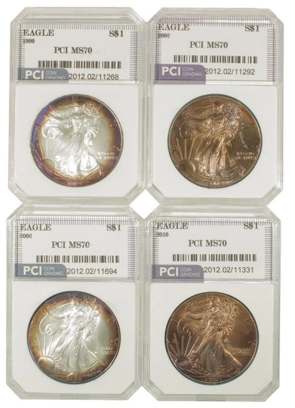 Toned American Eagle $1 Quartet