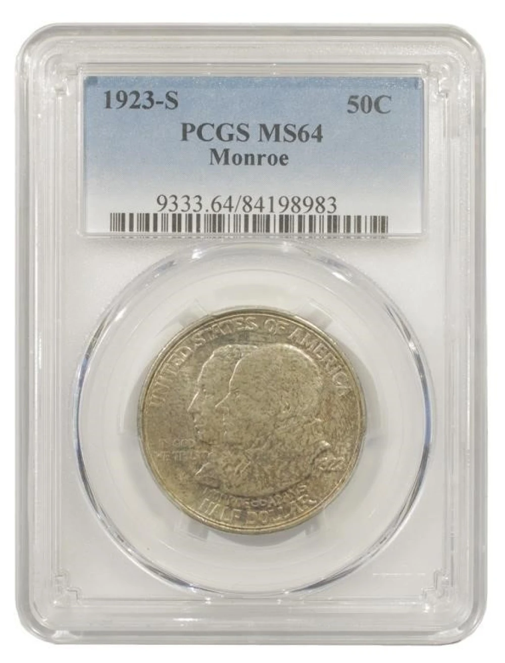 Very Choice Unc 1923-S Monroe Half Dollar