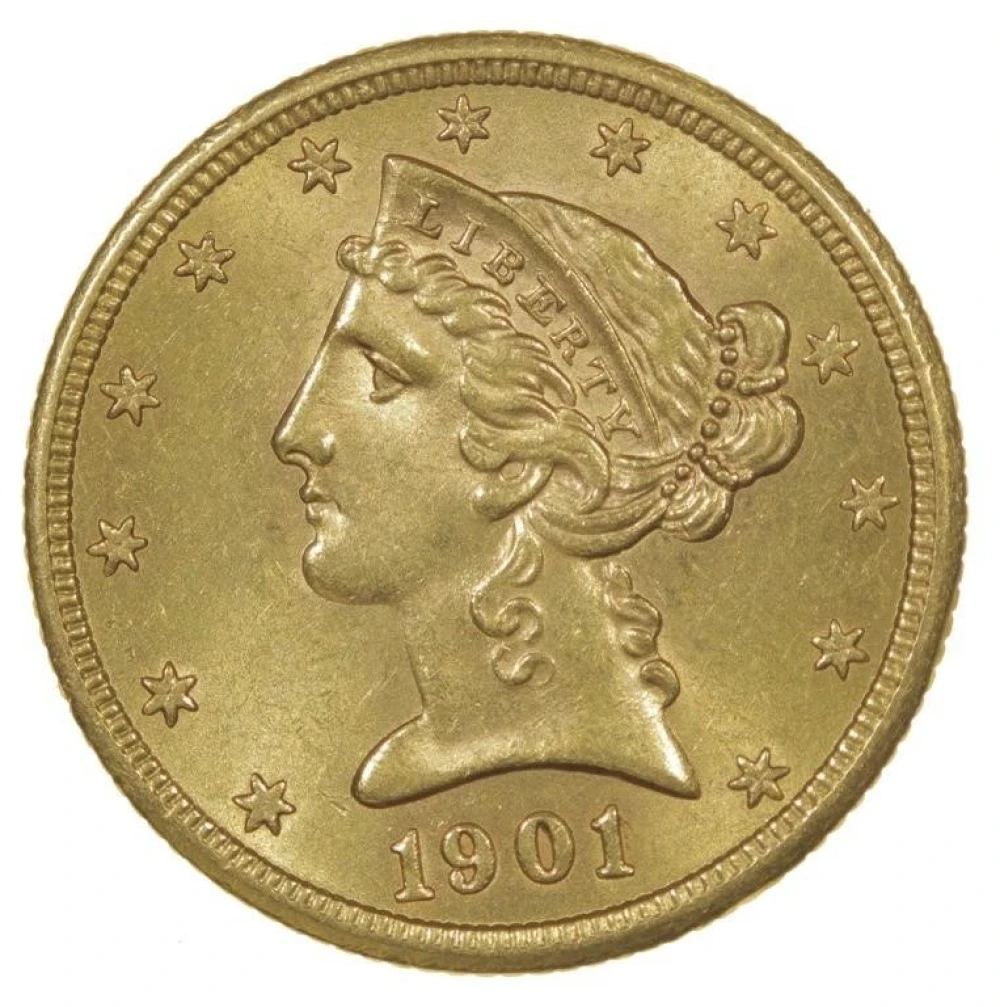 Select Unc 1901-S $5 Half Eagle