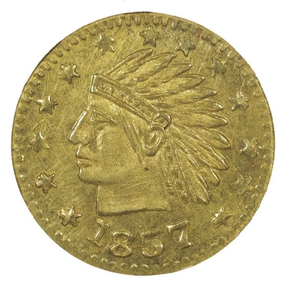 Choice Unc 1857 California Gold Charm