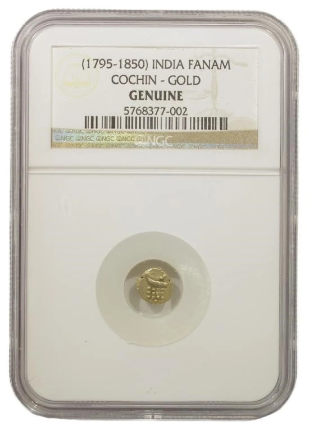 India. (1795-1850) Cochin Gold Fanam