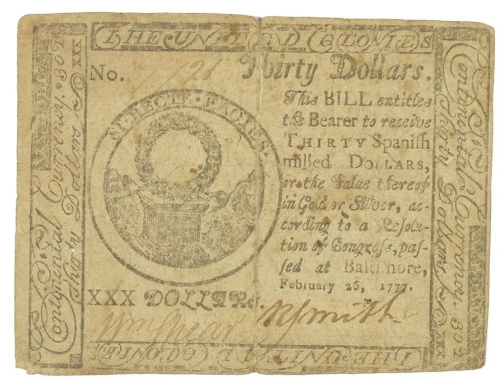 Maryland. VF 1777 $30 Note