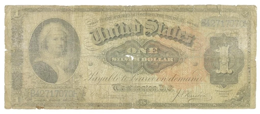 Well-Worn Series 1886 One Silver Dollar Note