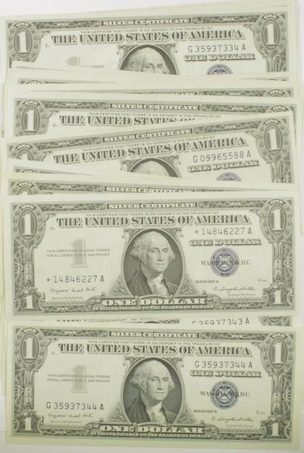Group Of CU $1 Silver Certificates
