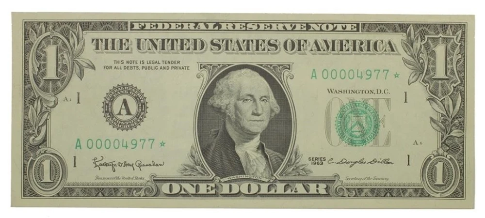 Low Serial Number 1963 $1 FRN Star Note