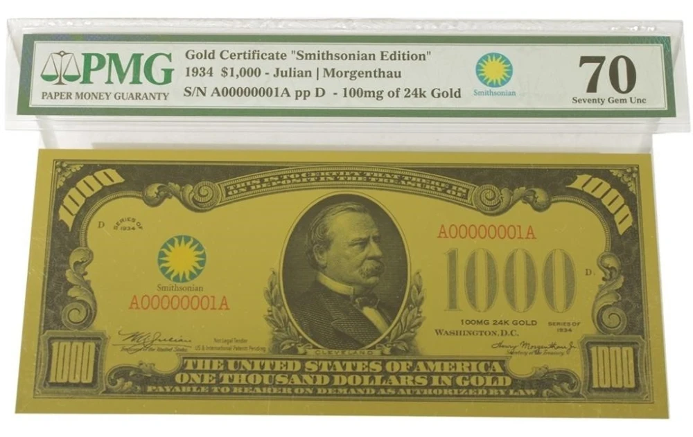 Gem Smithsonian Edition $1,000 Gold Certificate